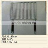 Double Handle Stainless Steel Barbecue Bbq Grill Wire Mesh Net thumbnail-2