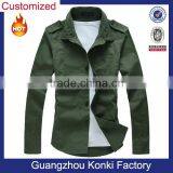 Custom Mens Open Casual Shirt With Epaulets thumbnail-1