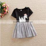 100% Cotton Seercusker Baby Girl Romper Swan Printing Baby Lovely Jumpsuit thumbnail-3