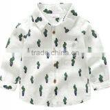Populer Kids Boys Cactus Heart-shaped Print Cotton and Linen Shirt thumbnail-2
