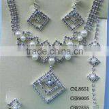 High-grade Pearl Necklace Sets,silver Strass Pearl Jewelry Sets,new Design Bridals Jewelry Set, Quality Pearl Jewelry Set thumbnail-1