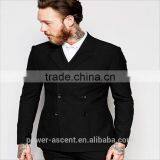 2016 Mens Super Skiny Double Breasted Black Suit Jacket thumbnail-1