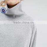 Cotton Polyester High Neck Sweatshirt Fleece Hoodies for Women thumbnail-3