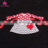 Wholesale Long Sleeve Girls Summer Dress Polka Dot Embroidered Red Heart Kids Boutique Party Dress thumbnail-1