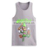Cheap Printed Front 100 Cotton Wholesale Men Bodybuilding Custom Stringer Tank Top thumbnail-6