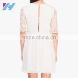 Latest Casual Wear Fashion For Women Smart Midi Lace Half Sleeve Dress A Line Chiffon Dress thumbnail-3