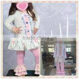 Easter Festival Spring Girl Ruffle Set Baby Girl Easter Rabbit Printed and Pink Arrow Style Fashion Boutique Girl Dress Clothing thumbnail-5