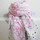 Skull Infinity Scarf Pink Skull With Star Scarf Square Skull Scarf Christmas Gift Woman Scarf Woman Accessory Halloween Scarf Sh thumbnail-2
