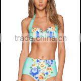 Fashion Sexy Bikini Swimsuit Female Waist Floral Bikini Explosion Models thumbnail-3