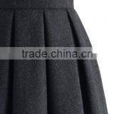 2016 Guangzhou Shandao Brand Name New Aututmn Fashion Women Ruffle Keen Length High Waist Dark Grey Cotton Formal Skirts Designs thumbnail-3