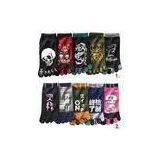 Cool Black 100% Cotton Printed Fire Dragon Japan Five Funny Toe Socks for Boys thumbnail-1