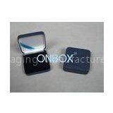 Handmade PU Leather Coin Box with EVA insert in Dark Blue Velvet Cloth