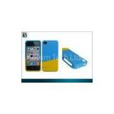 Blue, Yellow 2tone Color Slider Rubberied Hard Cover for Iphone 4 / 4s OEM / ODM