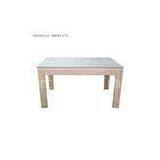 Home Concrete Table Top Four Wooden Legs / Rectangle Concrete Outdoor Table