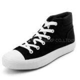 Classic Black Athletic High Top Canvas Women\'\'s Laced Up Shoes