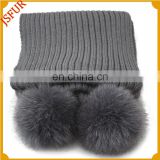 Genuine Fox Fur Knitted Adult Winter Detachable Fur Scarves