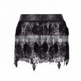 Transparent Embroidered Laces Mini Skirt Q-258 Punk Rave thumbnail-1