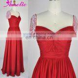 Beaded Cap Sleeve Evening Dress 2014 With Stones thumbnail-1