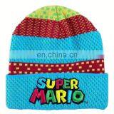 Custom Made Your Own Logo Embroidery Knit Beanie With Leather Patch Mens 100% Acrylic Unisex Beanies thumbnail-2