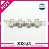 White Pearl White Rhinestone Flower Connector Crystal Shoe Buckle thumbnail-2