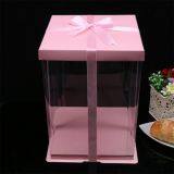 High Quality Custom Made Transparent Pet Plastic Square Cake Box thumbnail-3