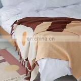 RAWHOUSE Geometric Pattern Knitted 100% Cotton Tassel Throw Blanket With Tassel Use for Sofa thumbnail-1