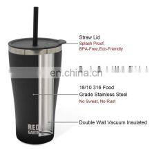 530ml Vacuum Insulated Water Mug With Straw Cup Double Wall Stainless Steel Customized Logo Insulated Coffee Cup W/lid thumbnail-3