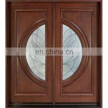 Glass Insert Solid Wood Door Wrought Iron Wood Door thumbnail-5