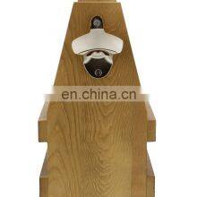 Wine Rack Wooden Beer Bottle Caddy Wooden Wine Shelf With Casted Bottle Opener thumbnail-3