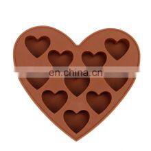 Lovely DIY 10 Different Size Hole Heart Shape Non-stick Silicone Cake Molds Chocolate Mould With Words
