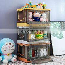 Wholesale Foldable Plastic Bin Transparent for Kids Outdoor Container With Lock Collapsible Kids Toys Storage Box Organizer thumbnail-3