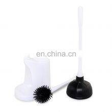 Hot Sell 2 in 1 TPR Toilet Brush With Toilet Plunger Bathroom Cleaning Brush Holder White Color PP Material Toilet Brush thumbnail-3