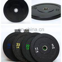 Gym 20kg Rubber Coated 45 Lbs Weight Plates Black Rubber Weight Bumper Plate thumbnail-3