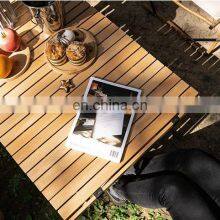 New Design Outdoor Lightweight Bbq Picnic Roll up Bamboo Tablet Folding Beech Wood Camping Table With Storage Bag thumbnail-5