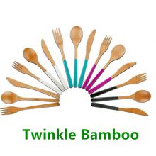 Bamboo spoons set Wholesale/ Bamboo cutlery flatware spoon fork,knife from China