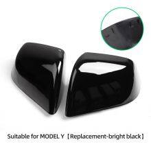 Mirror Cover for Tesla Model Y 2020-2023 Exterior Accessories Carbon Fiber Rearview ABS Material