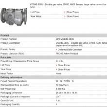SIEMENS VGD40.080U  Air valve actuator