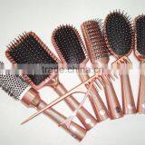 Good Quality Top Selling New Fashion Metallic Rose Golden Color Plastic Hair Brush thumbnail-4