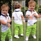 2015 Baby boy and girl matching outfits white t-shirt and pants boy clothing sets kids suits