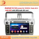 9'' wide screen with android car 2din dvd player for Toyota Prado2014