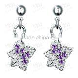 SPE020 Cooper Alloy Jewelry Purple Zircon Stud Earring thumbnail-4