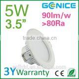 AC100-240V High Quality Non-isloated Driver 3.5inch 5W Led Ceiling Downlights