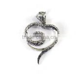 925 sterling silver fancy heart shape pendant