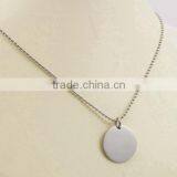 Blank Round Disk Pendant Fashion Ball Chain Necklace thumbnail-4