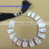 White Rainbow Faceted Elongated Pyramid 8*15 mm 74 Cts Faceted Elongated Pyramid 6" Strand Length Natural Gemstones thumbnail-4