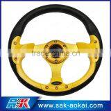Hot Sale 13 Inch Plastic Driving Car Steering Wheel Flat thumbnail-1