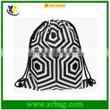 Women Mochila Man Sport Gym Bags Travel Backpack Hexagon Printed Bag Drawstring Quality Choice