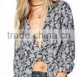 Paisley Print Plunge Neck Split Maxi Length Shirt Rayon Kimono Cardigan thumbnail-4