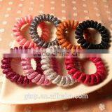 Plastic Glitter Fluorescent Colors Elastic Quality Candy Cheap Women Telephone Wire Hair Circle