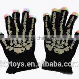 Halloween Party Toy Luminous Skull Design Flashing Gloves,flash Gloves Halloween Toy